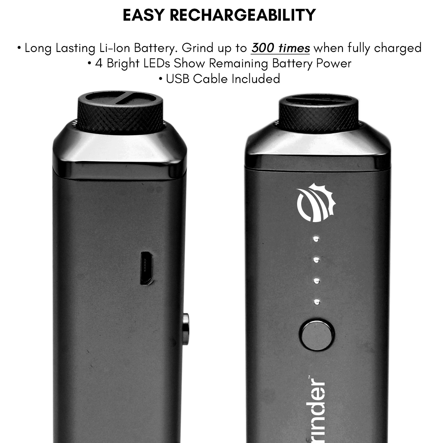 Easy Grinder Electric Herb Grinder USB-Rechargeable Dispenser Rose Gold 